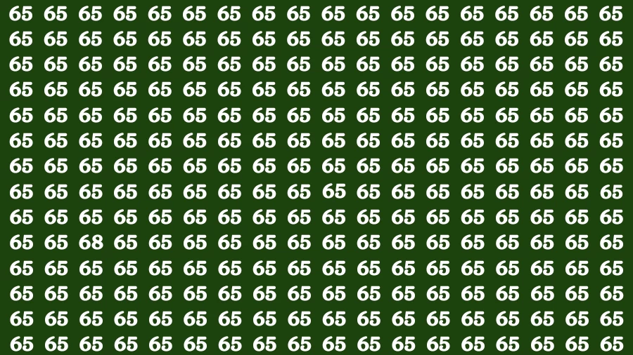 Observation Visual Test: If you have 50/50 Vision Find the Number 68 in 14 Secs