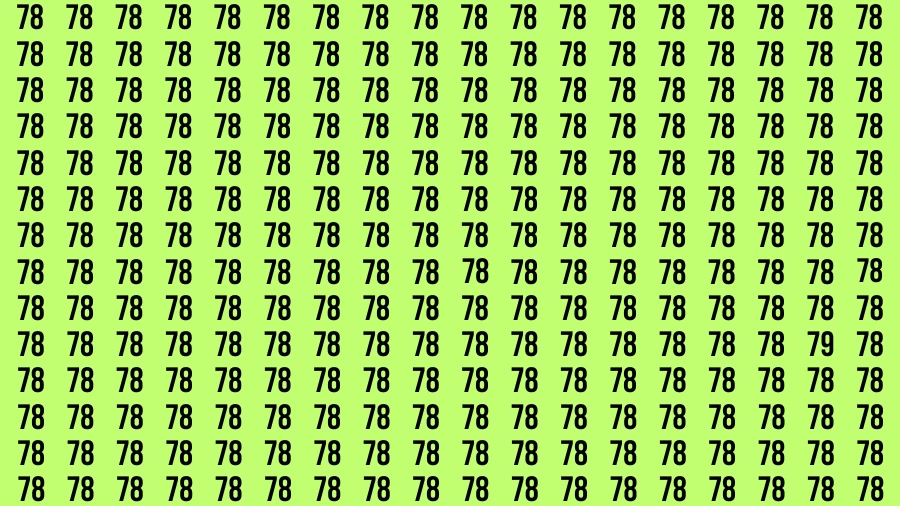 Visual Test: If you have Eagle Eyes Find the Number 79 among 78 in 15 Secs