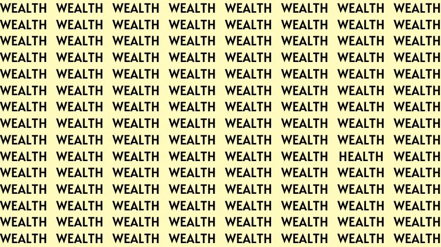 Observation Skill Test: If you have Eagle Eyes Find the Word Health in 12 Secs