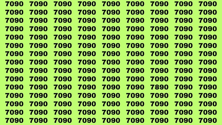 Optical Illusion Brain Challenge: If you have Hawk Eyes Find the Number 7890 among 7090 in 15 Secs