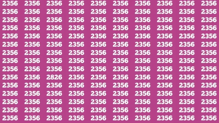 Observation Skill Test: If you have Sharp Eyes Find the Number 2826 among 2356 in 15 Secs