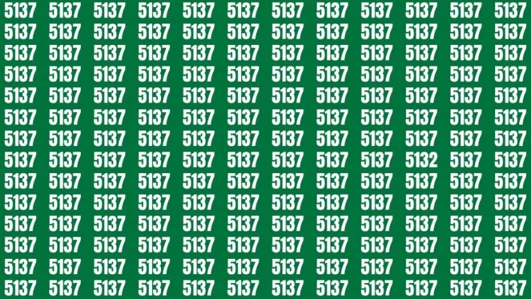 Optical Illusion Brain Test: If you have Eagle Eyes Find the Number 5132 among 5137 in 15 Secs