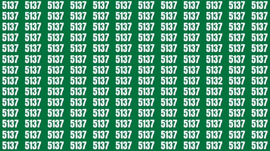 Optical Illusion Brain Test: If you have Eagle Eyes Find the Number 5132 among 5137 in 15 Secs