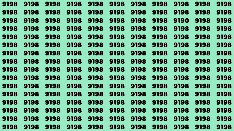 Optical Illusion Brain Test: If you have Eagle Eyes Find the Number 9190 among 9198 in 15 Secs