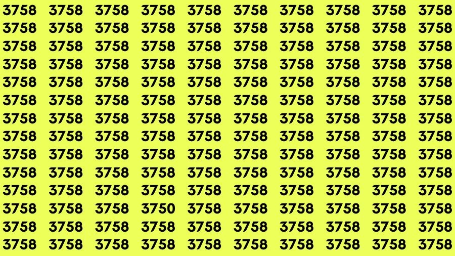 Optical Illusion Brain Challenge: If you have Hawk Eyes Find the Number 3750 among 3758 in 15 Secs