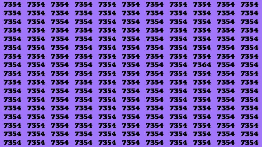 Observation Skill Test: If you have Sharp Eyes Find the Number 7364 in 15 Secs