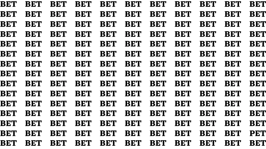 Observation Skill Test: If you have Keen Eyes Find the Word Pet in 15 Secs