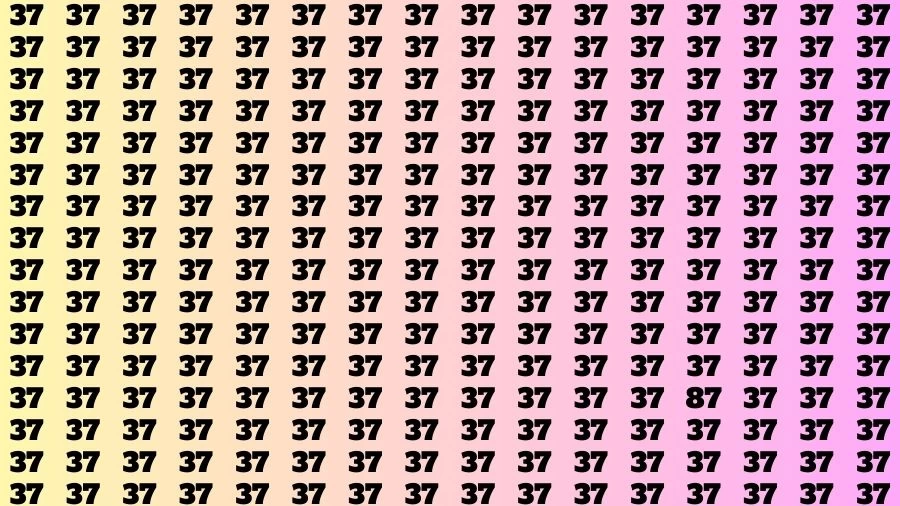 Observation Brain Challenge: If you have Hawk Eyes Find the Number 87 among 37 in 15 Secs