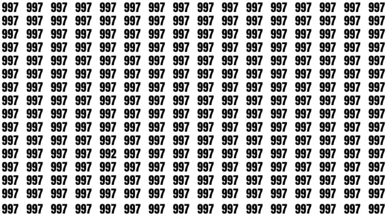 Observation Skill Test: If you have Sharp Eyes Find the Number 992 among 997 in 15 Secs