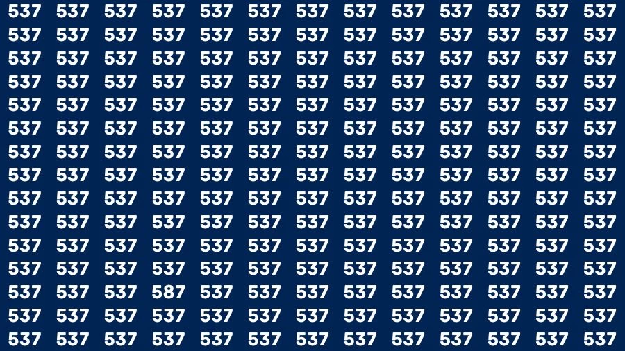 Optical Illusion Brain Challenge: If you have Hawk Eyes Find the Number 587 among 537 in 15 Secs