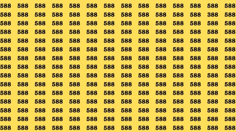 Visual Test: If you have Eagle Eyes Find the number 388 among 588 in 12 Secs