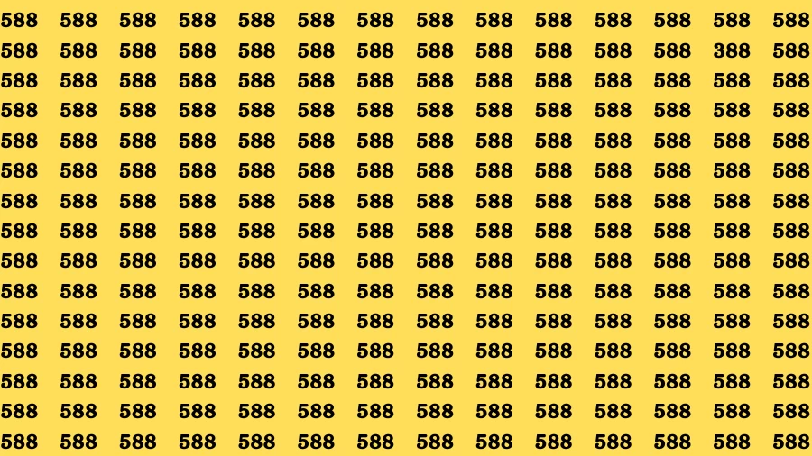 Visual Test: If you have Eagle Eyes Find the number 388 among 588 in 12 Secs