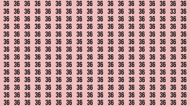 Observation Visual Test: If you have 50/50 Vision Find the Number 33 in 15 Secs