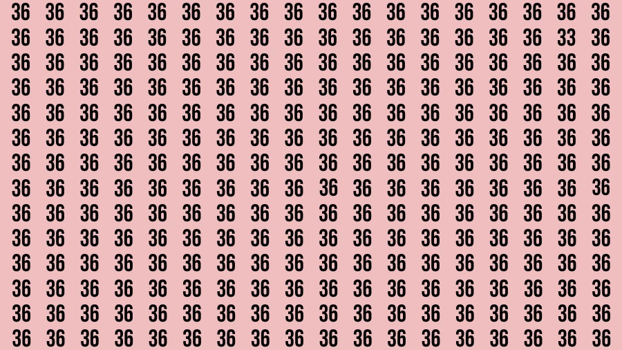 Observation Visual Test: If you have 50/50 Vision Find the Number 33 in 15 Secs