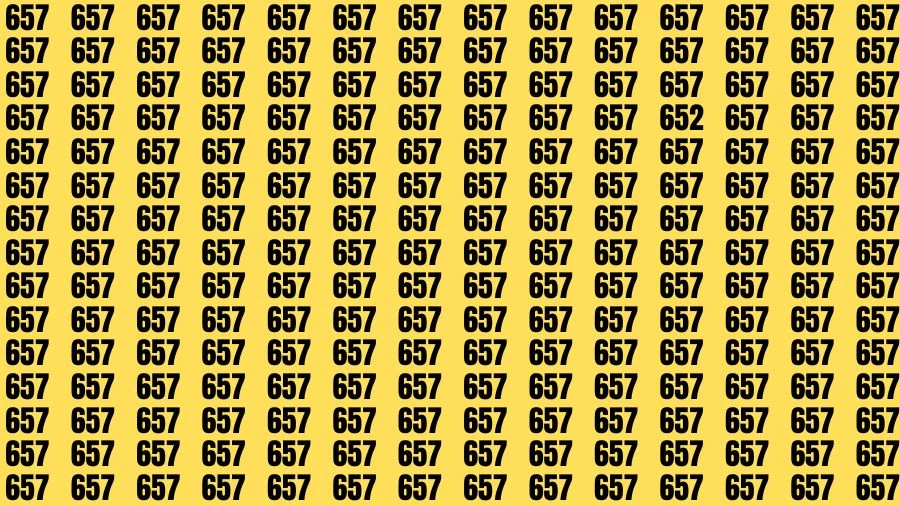 Observation Skill Test: If you have Sharp Eyes Find the Number 652 in 15 Secs