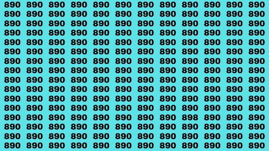 Optical Illusion Brain Challenge: If you have 50/50 Vision Find the number 898 among 890 in 12 Secs