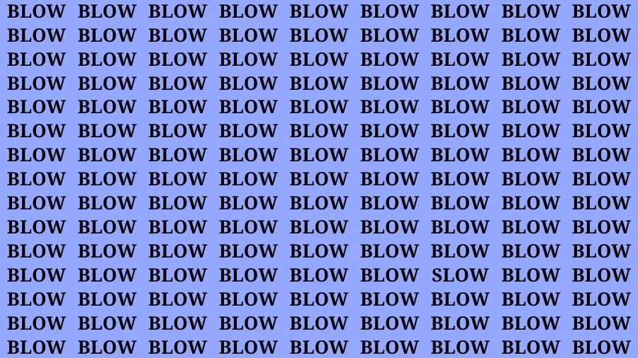 Observation Brain Challenge: If you have Hawk Eyes Find the word Slow In 15 Secs