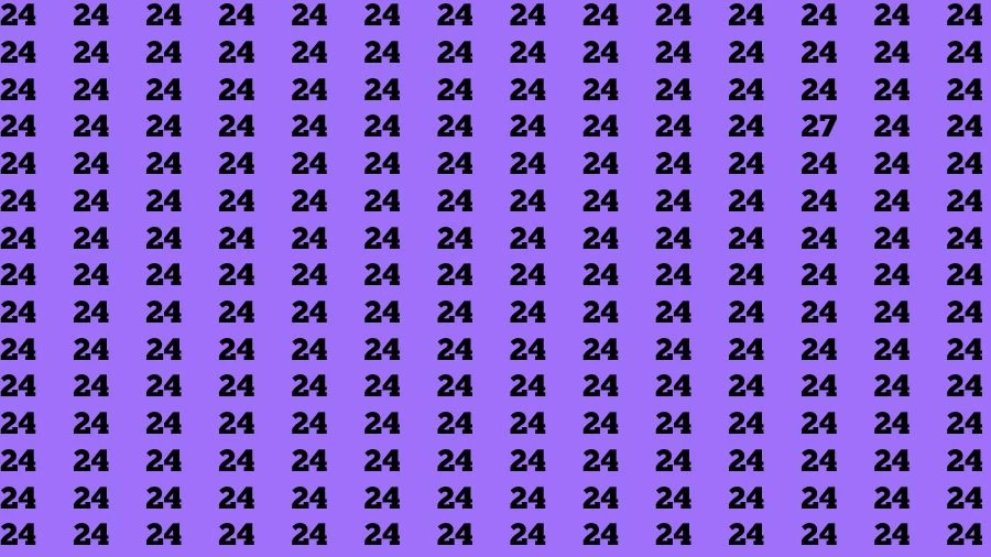 Observation Skill Test: If you have Sharp Eyes Find the Number 27 among 24 in 15 Secs