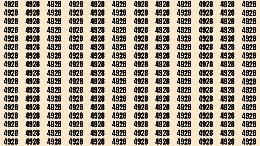 Optical Illusion Brain Test: If you have Sharp Eyes Find the number 4978 in 20 Secs