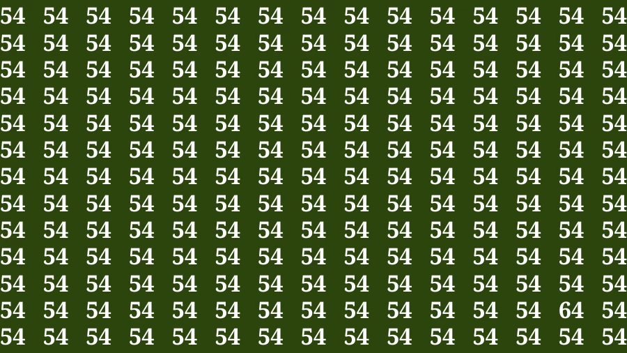 Observation Brain Test: If you have 50/50 Vision Find the Number 64 in 15 Secs