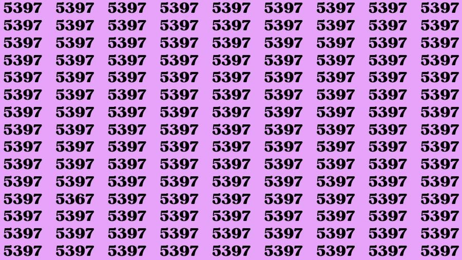 Observation Skill Test: If you have Sharp Eyes Find the Number 5367 among 5397 in 15 Secs