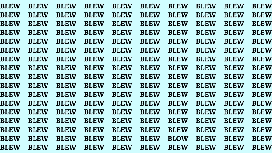 Test Visual Acuity: If you have Hawk Eyes Find the word Blow in 15 Secs