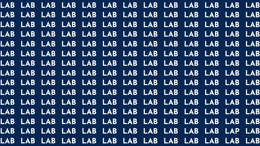 Brain Test: If you have Hawk Eyes Find the Word Lap in 15 Secs