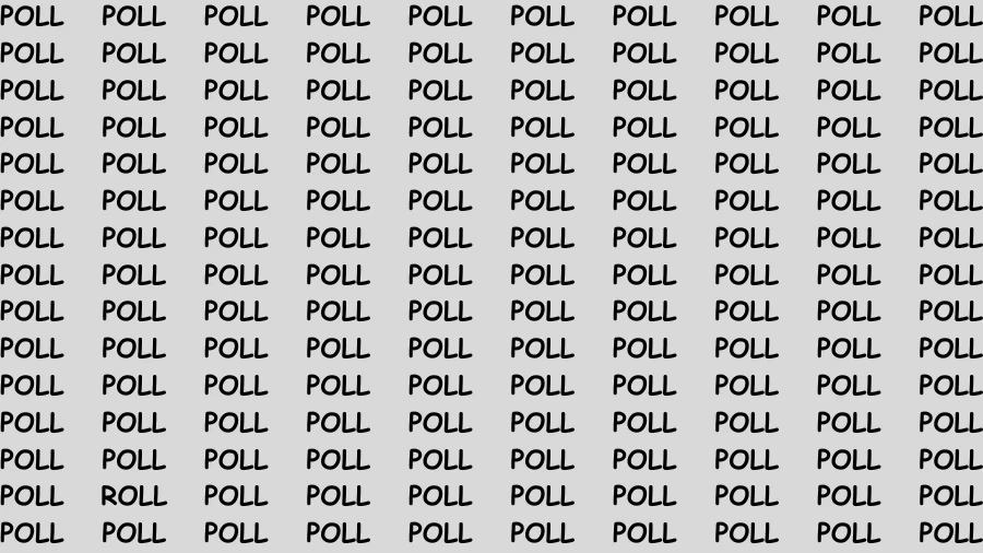 Observation Brain Test: If you have Sharp Eyes Find the word Roll in 20 Secs