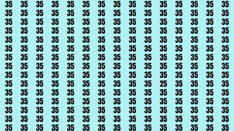 Optical Illusion Brain Challenge: If you have Hawk Eyes Find the Number 25 among 35 in 15 Secs