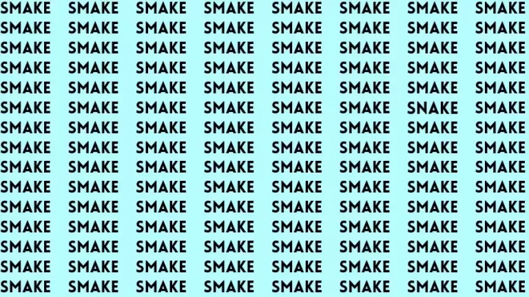 Observation Brain Test: If you have Eagle Eyes Find the word Snake in 15 Secs