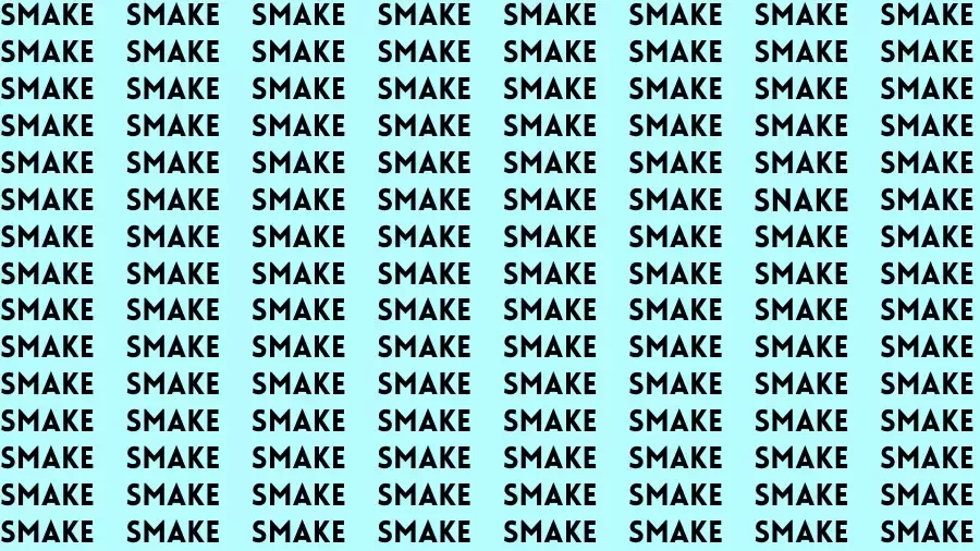 Observation Brain Test: If you have Eagle Eyes Find the word Snake in 15 Secs