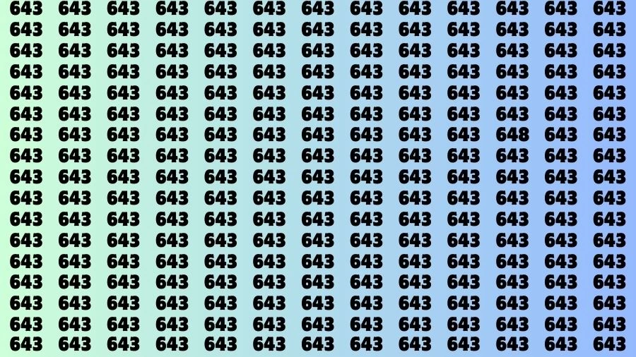 Observation Skill Test: If you have Sharp Eyes Find the Number 648 in 15 Secs