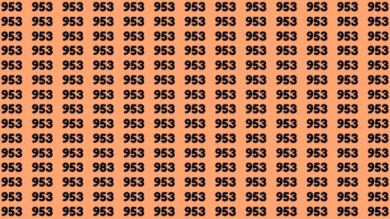 Optical Illusion Brain Test: If you have Sharp Eyes Find the number 983 in 20 Secs