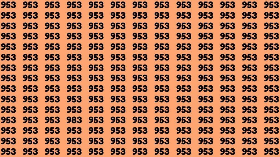 Optical Illusion Brain Test: If you have Sharp Eyes Find the number 983 in 20 Secs