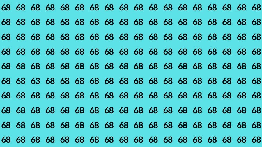 Observation Skill Test: If you have Sharp Eyes Find the Number 63 among 68 in 15 Secs