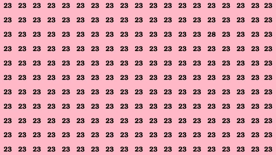 Optical Illusion Brain Challenge: If you have Hawk Eyes Find the Number 28 among 23 in 15 Secs