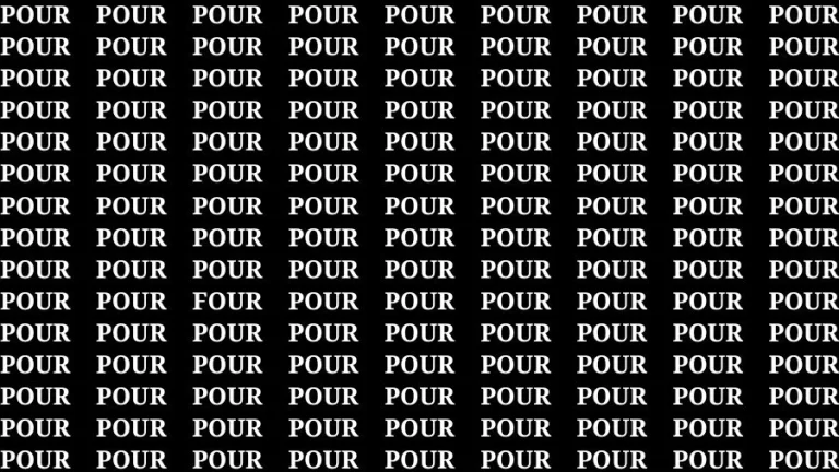 Brain Test: If you have Hawk Eyes Find the Word Four in 15 Secs