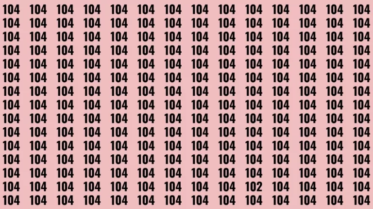 Test Visual Acuity: If you have Eagle Eyes Find the number 102 among 104 in 12 Secs