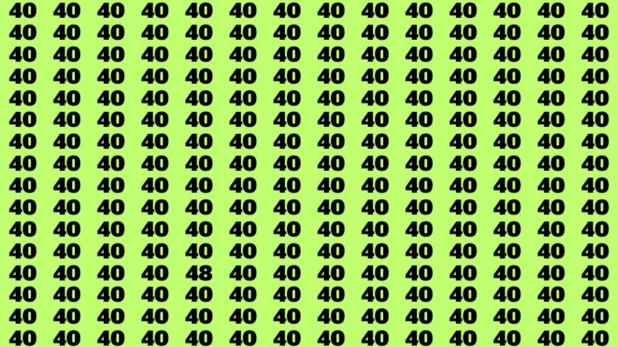 Observation Find it Out: If you have Sharp Eyes Find the Number 48 among 40 in 20 Secs