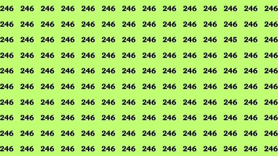 Observation Skill Test: If you have Sharp Eyes Find the Number 245 among 246 in 15 Secs