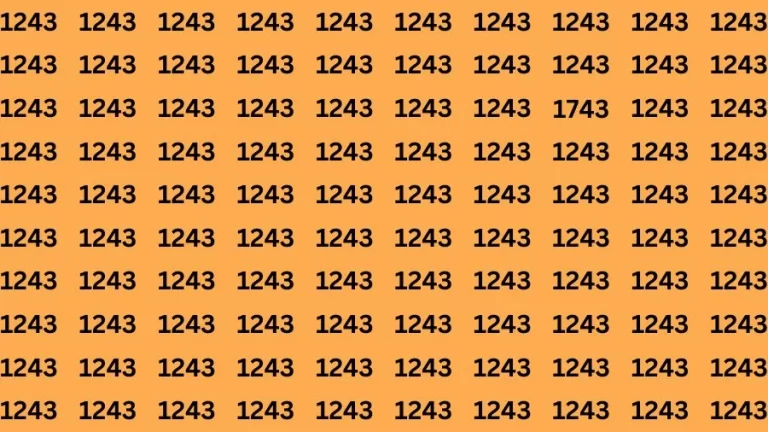 Optical Illusion Brain Challenge: If you have Hawk Eyes Find the Number 1743 among 1243 in 15 Secs