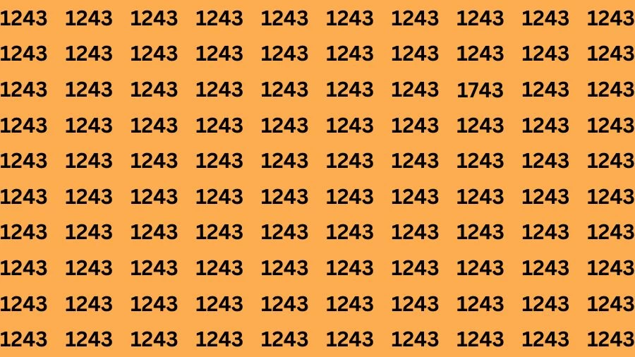 Optical Illusion Brain Challenge: If you have Hawk Eyes Find the Number 1743 among 1243 in 15 Secs