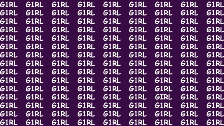 Test Visual Acuity: If you have Hawk Eyes Find the word Girl In 15 Secs