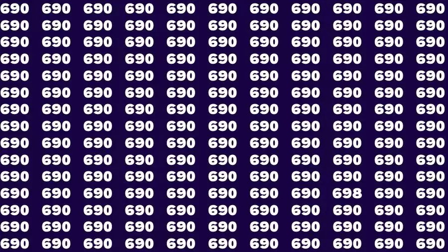 Optical Illusion Brain Test: If you have Eagle Eyes Find the Number 698 among 690 in 15 Secs