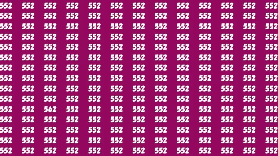 Observation Skill Test: If you have Sharp Eyes Find the Number 562 among 552 in 15 Secs