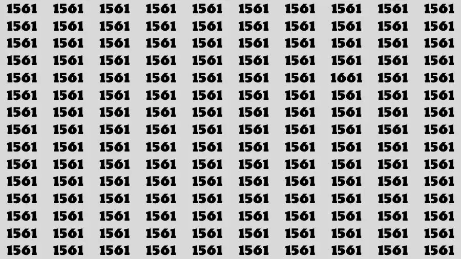 Optical Illusion Brain Test: If you have Eagle Eyes Find the Number 1661 among 1561 in 15 Secs