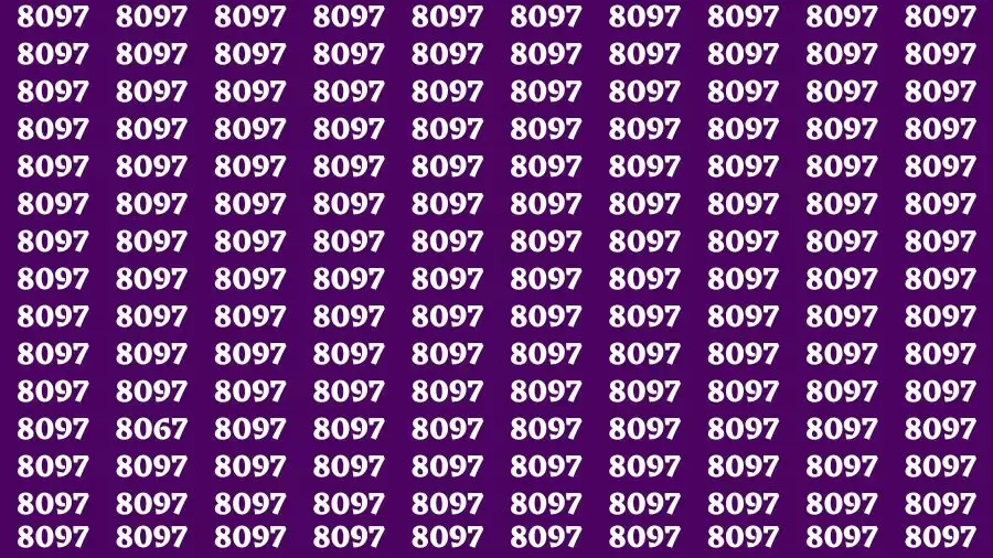 Optical Illusion Brain Challenge: If you have Hawk Eyes Find the Number 8067 in 15 Secs