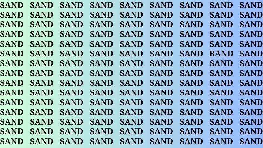 Optical Illusion Eye Test: If you have Eagle Eyes Find the word Band among Sand in 15 Secs