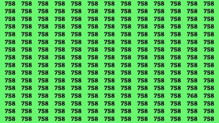 Optical Illusion Brain Challenge: If you have 50/50 Vision Find the number 768 in 12 Secs