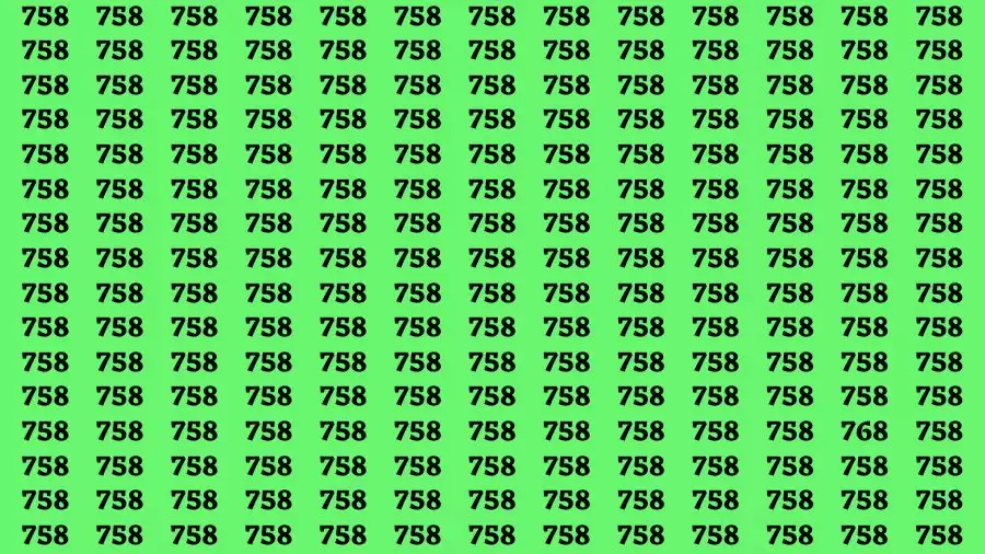 Optical Illusion Brain Challenge: If you have 50/50 Vision Find the number 768 in 12 Secs